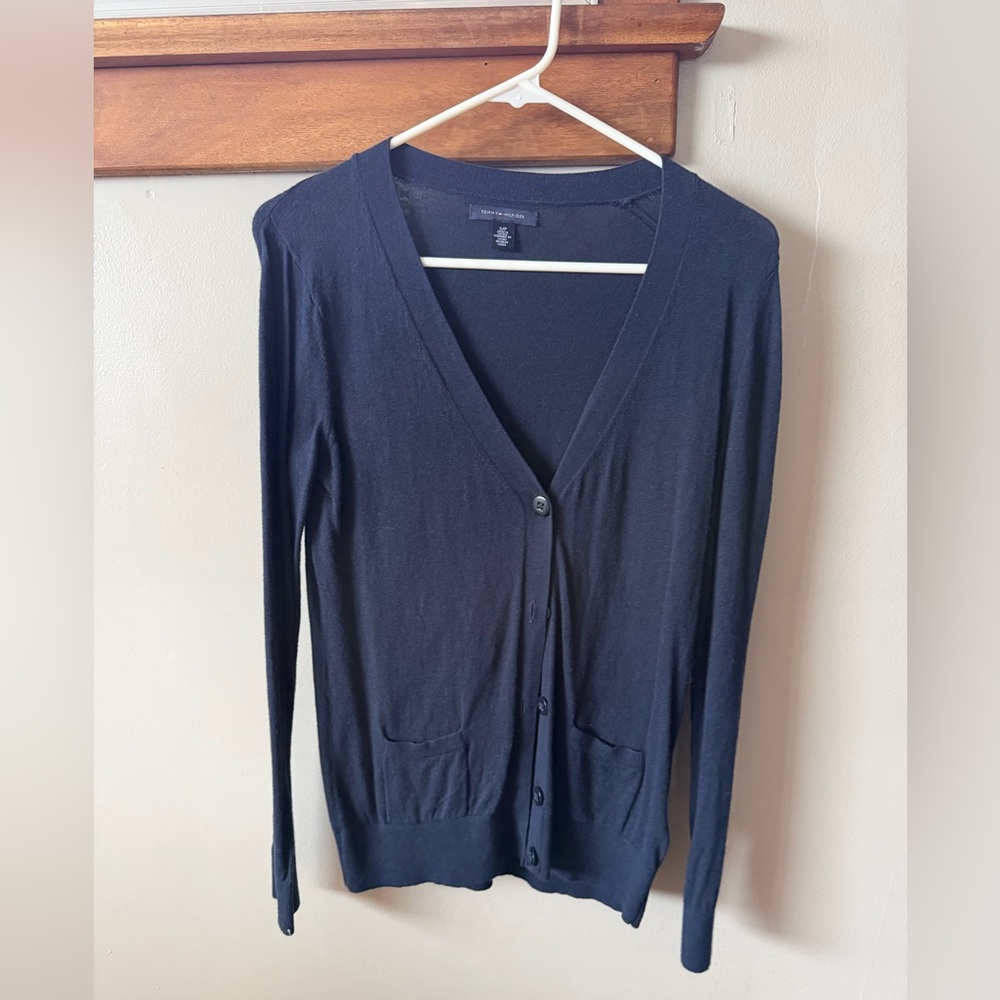 Women's Navy Blue Cardigan Sweater